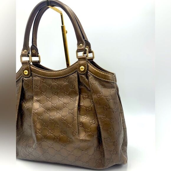 Auth GUCCI Guccisima Bronze Metallic Sukey Handbag Preloved Excellent Condition. - Picture 7 of 13